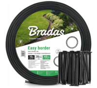 Бордюр газонный пластиковый с колышками Bradas 10м x 4см черный