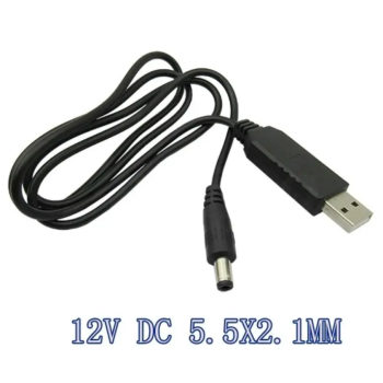 USB кабель для роутера от повербанка повышающий кабель USB 5В в 12В 5,5x2,1 для роутера модема