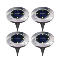 Газонные светильники на солнечных батареях 4 штуки disk lights