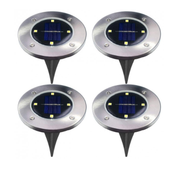 Газонные светильники на солнечных батареях 4 штуки disk lights